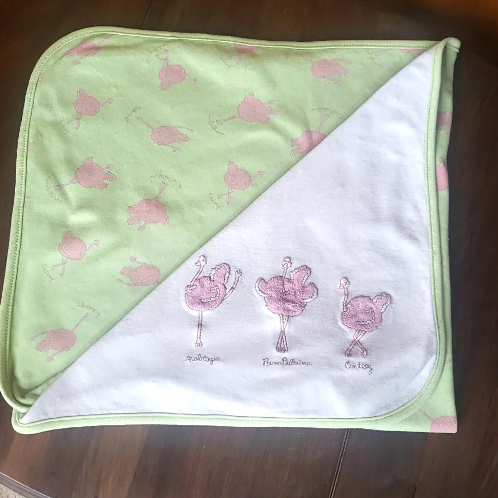 Gymboree 2004 Ostrich Ballerina Reversible  Baby Blanket